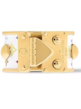 Louis Vuitton x Murakami White Multicolor Monogram Gold Ring sz L